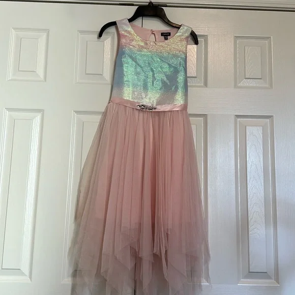 Zunie Dresses | Euc Zunie Girls Dress | Color: Blue/Pink/Silver/White | Size: 10g | Londonsloft's Closet
